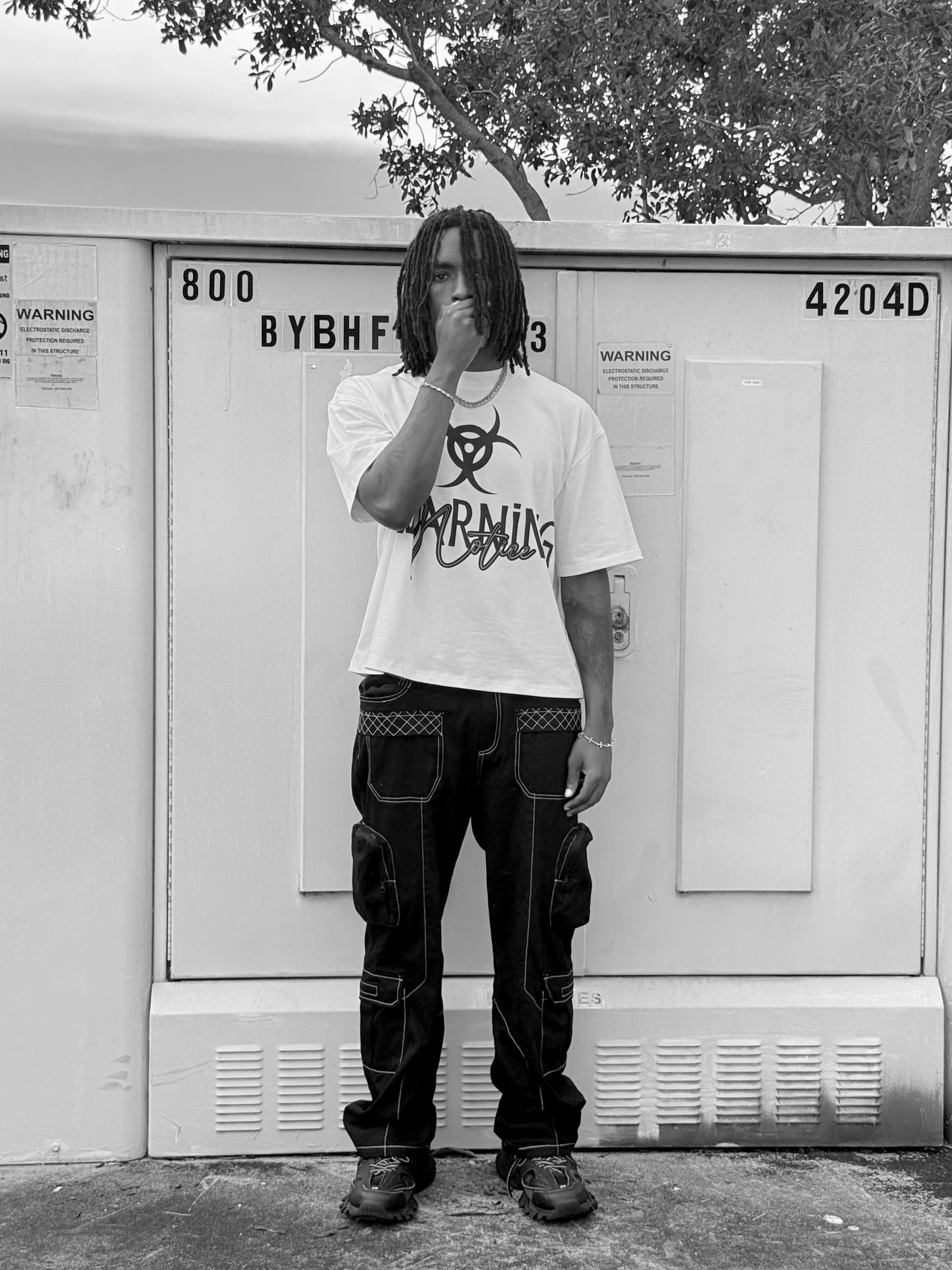 “Warning Notice” White Tee